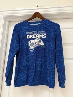 Blue 'Power Your Dreams' Graphic Gaming Tee